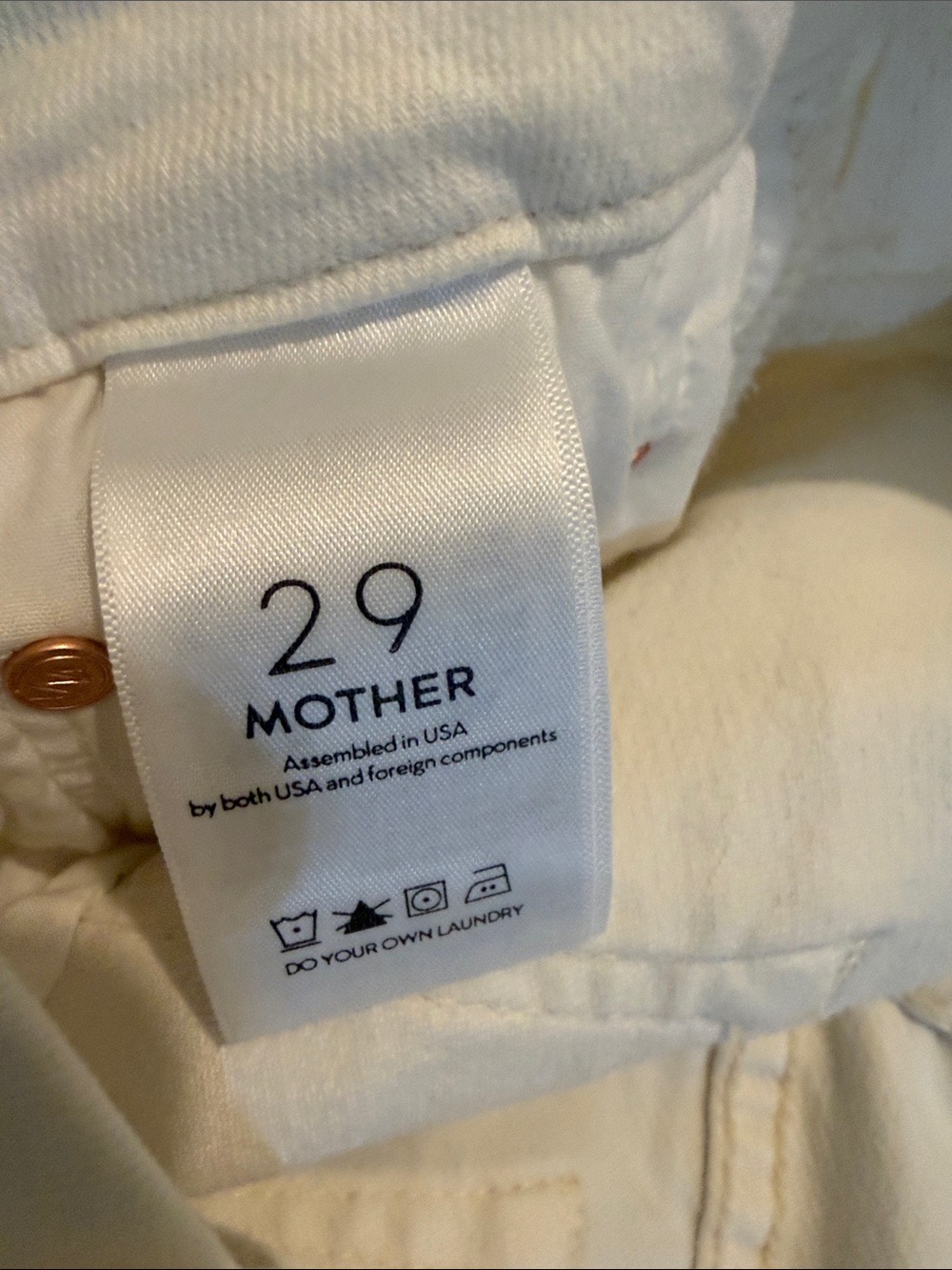 Mother Denim High Waisted Looker Ankle Fray Tea And Biscuits Wash Size 28 - Picture 8 of 9